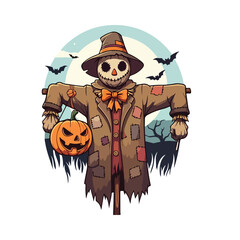 Creepy Halloween Vector Haunted House and Spooky Webs