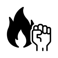 Vector solid black icon for Aggressive