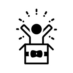 Vector solid black icon for Congrats