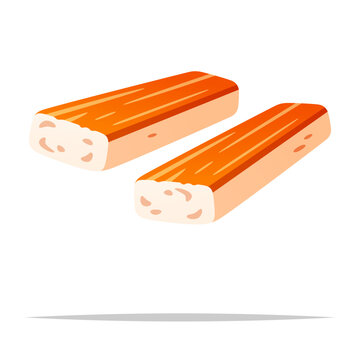 orange crab sticks on white background clip art preview