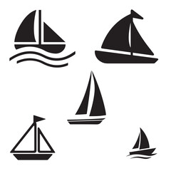 Sailboat vector set 
