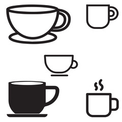 Cup vector icon set 