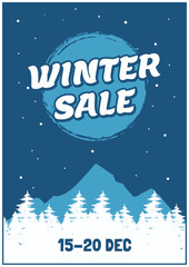 Fototapeta premium Winter sale promotion poster design