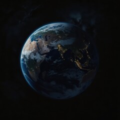 Earth, Civilization, Light, Glow, Radiation, Planet, Space, Universe, Continents, Land, Water, Seas, Cities