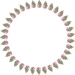 Cute christmas wreath on white background. Vector illustration.