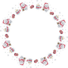 Christmas wreath on white background. Vector illustration.