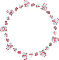 Christmas wreath on white background. Vector illustration.