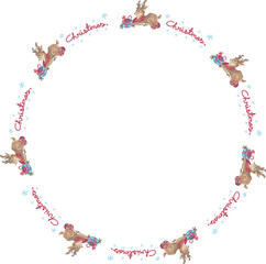 Christmas wreath on white background. Vector illustration.