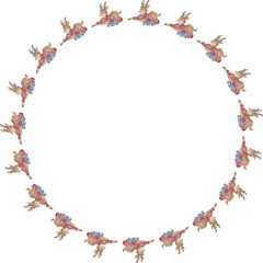 Christmas wreath on white background. Vector illustration.