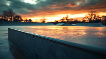 Obraz premium Skateboard Ramp at Sunset