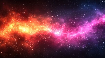 Fototapeta premium A vibrant cosmic expanse showcasing colorful nebulae and countless stars in the deep universe during a serene night