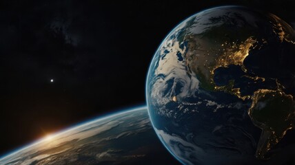 Earth, Civilization, Light, Glow, Radiation, Planet, Space, Universe, Continents, Land, Water, Seas, Cities