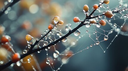 Dew Drops on a Spider Web