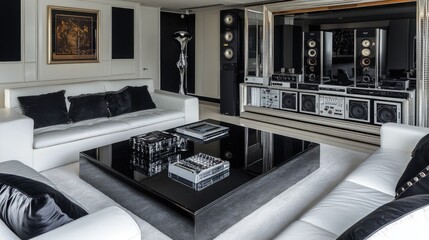 The chic elegance of an 80s living room