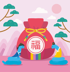 New Year's Snake Illustration_신년 뱀 일러스트