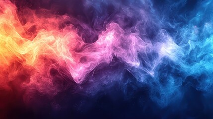 Colorful swirling smoke patterns creating a dynamic abstract background at night for artistic projects