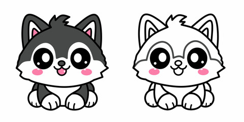 Shiba inu dog coloring pages for kids. Trace and color shiba inu. Animal outline illustration. Coloring page outline of cute shiba inu. Shiba inu tracing worksheet. Kindergarten and preschool activity