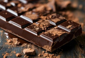 closeup of chocolate bar