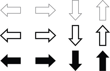 arrow vector icon set. scroll illustration sign collection. Arrow collection. Simple arrow big set. Vector illustration
