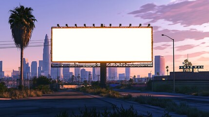 Obraz premium Blank Billboard in Urban Landscape