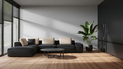 modern living room with sofa