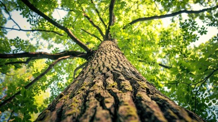 Naklejka premium Looking Up at a Majestic Tree