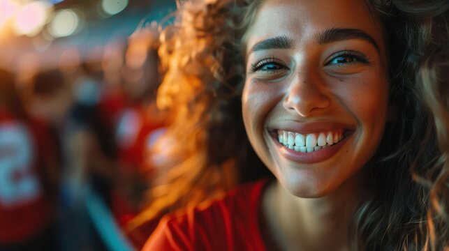 Fans participating in local sports events, community, activity