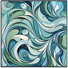 Fototapeta premium Geometric and Organic Doodle Tile and Carpet Designs with White Borders | Hand-drawn, Abstract, Floral, and Symmetrical Patterns in Soft Pastel and Earth Tones