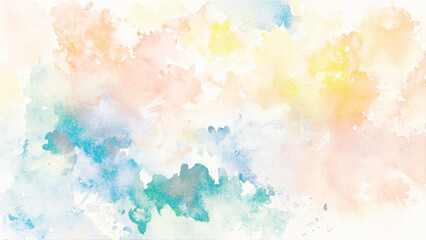 Obraz premium Abstract watercolor background with blue, yellow and red colors. Watercolor background with space for text. watercolor gradient background, watercolor splash hand painted, watercolor spatter. Abstract