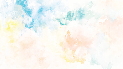 Abstract watercolor background with blue, yellow and red colors. Watercolor background with space for text. watercolor gradient background, watercolor splash hand painted, watercolor spatter. Abstract