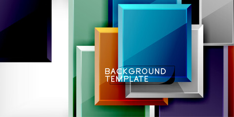 Square shape color abstract geometry. Vector Illustration For Wallpaper, Banner, Background, Card, Book Illustration, landing page