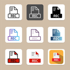 Asc Collection of various file format icons for interfaces, websites, UI and mobile apps.