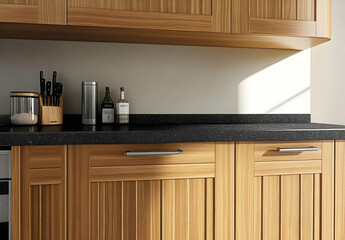 Stylish Minimalist Kitchen with Wooden Cabinets