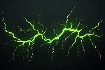 A vibrant green lightning bolt against a dark background, illustrating energy and power.