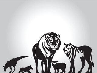 Animal logo Isolated Black on White background