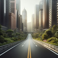 Fototapeta premium road or path leading forward Hyperrealistic Highly Detailed Isolated On Transparent Background 