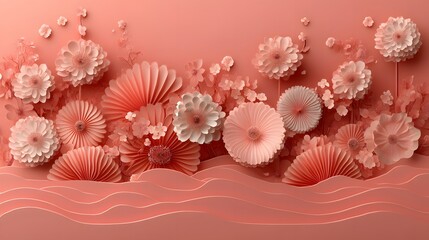 Obraz premium Red Chinese New Year mockup with dragon designs and fireworks in the background