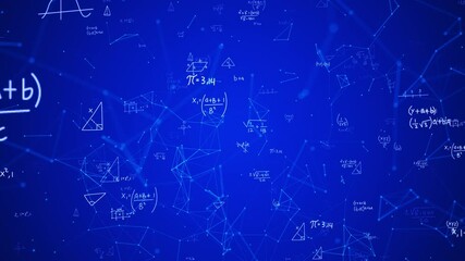 Futuristic Formulas Technology Background Loop - Powered by Adobe