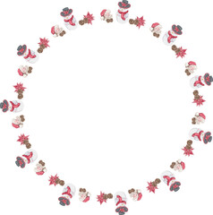 Christmas wreath. Vector illustration.