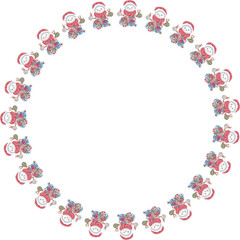 Cute christmas wreath. Vector illustration.