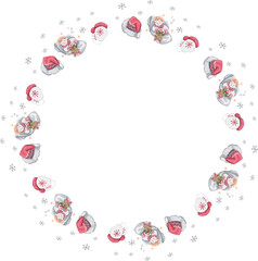 Cute christmas wreath. Vector illustration.