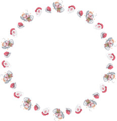 Cute christmas wreath. Vector illustration.