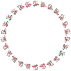 Cute christmas wreath. Vector illustration.