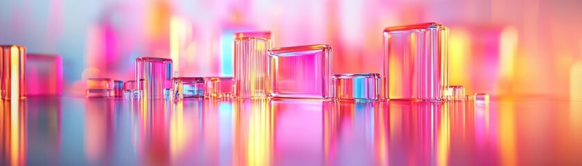 Abstract digital art with neon colors and glitch effects, Artistic, Futuristic