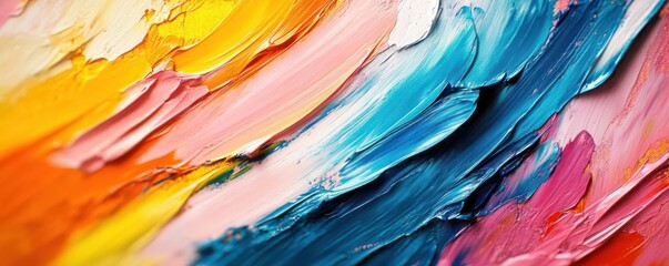 Abstract painting with bold brushstrokes and vibrant colors, Artistic, Expression