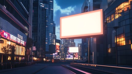 Fototapeta premium Blank Billboard in Urban City