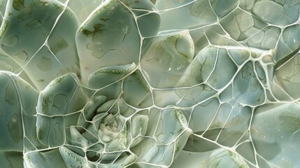 A detailed photo of a succulents stem captures the intricate web of s running through it providing essential nutrients to the entire plant.