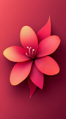 Fototapeta premium Lilly flower logo 3d vector papercut