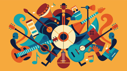 The melodies and rhythms were like a tapestry woven together by the skilled hands and hearts of the musicians.. Vector illustration