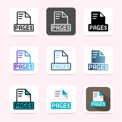 Set pages icons file format, with a consistent design and modern style.